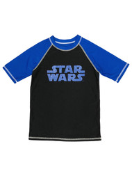 Star Wars Boys Black & Blue Rash Guard Swim Shirt