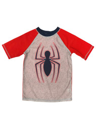 Marvel Boys Gray & Red Spider Man Spider-Man Rash Guard Swim Shirt