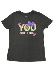 Jojo Siwa Girls Gray Girl You Got This Bow BowBow  Short Sleeve T-Shirt X-Large
