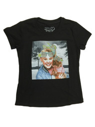 Jojo Siwa Girls Black Glitter BowBow Pup Beach Picture Short Sleeve T-Shirt