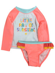 Infant & Toddler Girls 2pc Little Ray of Sunshine Rash Guard Swim Suit Set