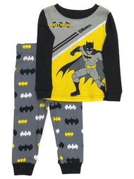 DC Comics Toddler Boys Gray & Yellow Cotton Batman Pajamas Sleep Set