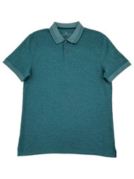 Marc Anthony Mens Teal Regular Fit Short Sleeve Double Tipped Polo Shirt