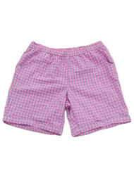 Girls Blue & Pink Checkered Check Shorts w/ Stretchy Waistband X-Large Plus