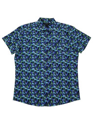 Marc Anthony Mens Navy Blue Zebra Print Slim Fit Button-Down Shirt