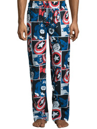 Marvel Mens Classic Captain America Flannel Sleep Pants Pajama Bottoms