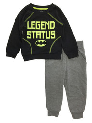 Batman Toddler Boys Black & Yellow Legend Status Sweatshirt & Pants Set