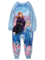 Disney Frozen Girls Elsa Anna Olaf Blanket Sleeper Union Suit Pajamas