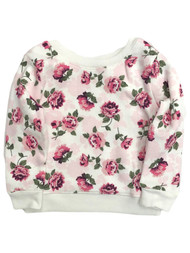 Infant Girls Pink Rose Floral Print Sweatshirt Baby Sweat Shirt