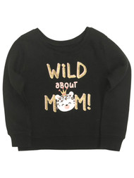 Infant Girls Black Wild About Mom Baby Leopard Sweatshirt Sweat Shirt