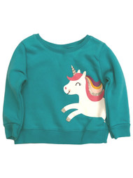 Infant Girls Blue Rainbow Unicorn Sweatshirt Baby Sweat Shirt