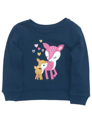 Infant Girls Blue Baby Deer Sweatshirt Sweat Shirt