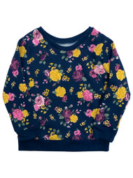 Toddler Girls Navy Blue Floral Baby Sweatshirt Sweat Shirt