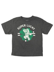 Super Mario Toddler Boys Gray Super Lucky St Patrick's Day T-Shirt Tee Shirt