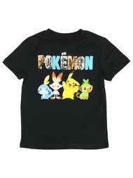 Pokemon Girls Short Sleeve Black Flip Sequin Pikachu T-Shirt Tee Shirt XS (5/6)
