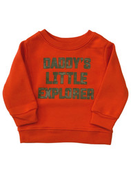 Infant Boys Orange Camo Daddy's Little Explorer Baby Sweatshirt Top Shirt