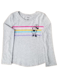 Minnie Mouse Disney Jumping Beans Girls Heather Gray Long Sleeve Tee T-Shirt