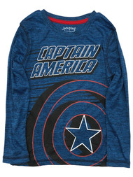 Jumping Beans Active Boys Long Blue Captain America T-Shirt Silky Tee Shirt