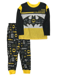Batman Boys Yellow Caped Crusader Pajamas Shirt & Flannel Sleep Pants