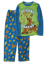 Scooby Doo Boys Long Green & Blue Shaggy Pajamas Shirt & Sleep Pants Set