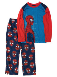 Spider-Man Boys Blue Spider Man Pajamas Shirt & Fleece Sleep Pants Set