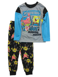 Spongebob Squarepants Boys Long Gray Pajamas T-Shirt & Joggers Sleep Set
