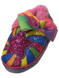 Jojo Siwa Toddler Girls Pink Rainbow Glitter Star Slippers House Shoes