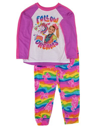 Jojo Siwa Girls Follow Your Dreams Unicorn Pajama Pink Sleep Pants Tee