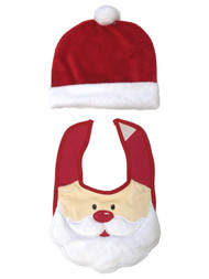 Baby Essentials Infant Boys & Girls Santa Claus Christmas Holiday Hat & Bib Set