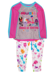 Trolls Pink Music Brings Us Together Poppy Cooper Pajamas PJs Sleep Set XS (4/5)