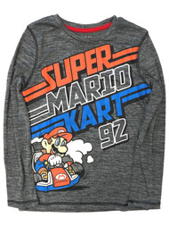 Jumping Beans Active Boys Silky Long Gray Super Mario Kart T-Shirt Tee Shirt