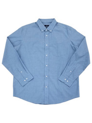 George Mens Blue Stretch Poplin Long Sleeve Button-Down Shirt