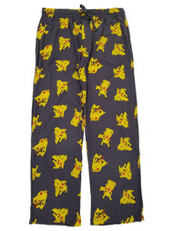 Pokemon Mens Gray Knit Pikachu Lounge Pants Sleep Pants Pajama Bottoms
