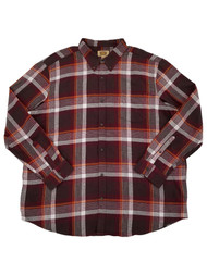 The Foundry Mens Chocolate Plaid Long Sleeve Button-Down Flannel Shirt