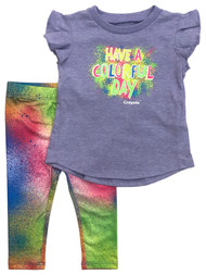 Crayola Infant Girls Colorful Day Baby Outfit Rainbow Shirt & Leggings Set