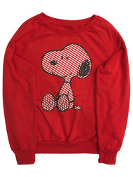 Peanuts Junior Womens Red Snoopy Dog Sweatshirt Sweat Shirt