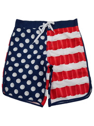 Mens Red White & Blue American Flag Red Solo Cup Board Shorts Swim Trunks