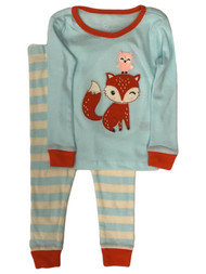 Infant & Toddler Girls Blue Cotton Fox & Owl Pajamas Baby Sleep Set