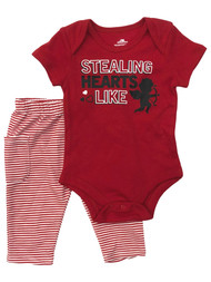 Infant Boys Red Valentines Day Baby Outfit Stealing Hearts Like Cupid