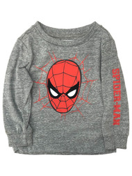 Marvel Comics Infant & Toddler Boys Long Gray Spider-Man Tee Shirt T-Shirt