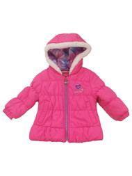 London Fog Infant & Toddler Girls Pink Rainbows Zip Up Warm Jacket w/ Hood