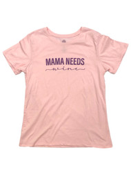 Womens Pink & Purple Mama Needs Wine Mothers Day T-Shirt Tee Shirt Top