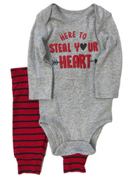 Carters infant Boys Steal Your Heart Baby Valentine Outfit Bodysuit & Pants