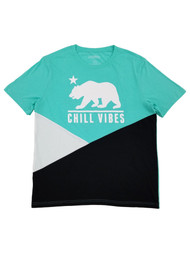 Mens Mint White Black Chill Vibes California Flag Tee T-Shirt XL