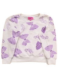 Jojo Siwa Girls Purple Bows Valentine Long Sleeve Tee Shirt Sweatshirt