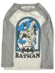 Jumping Beans Toddler Boys Long 2 Tone Gray Batman Bat Man Tee Shirt T-Shirt
