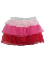 Toddler Girls Pink Red Silver Sparkly Waistband Valentines Tulle Tutu Skirt 2T