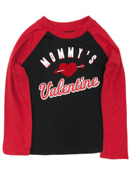 Infant & Toddler Boys Long Black & Red Mommys Valentine Tee Shirt T-Shirt