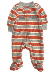 Carters Infant Boys Stripe Fleece Little Brother Blanket Sleeper Pajamas