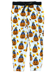 Disney Womens White Fleece Eeyore Halloween Jogger Sleep Pants Pajamas